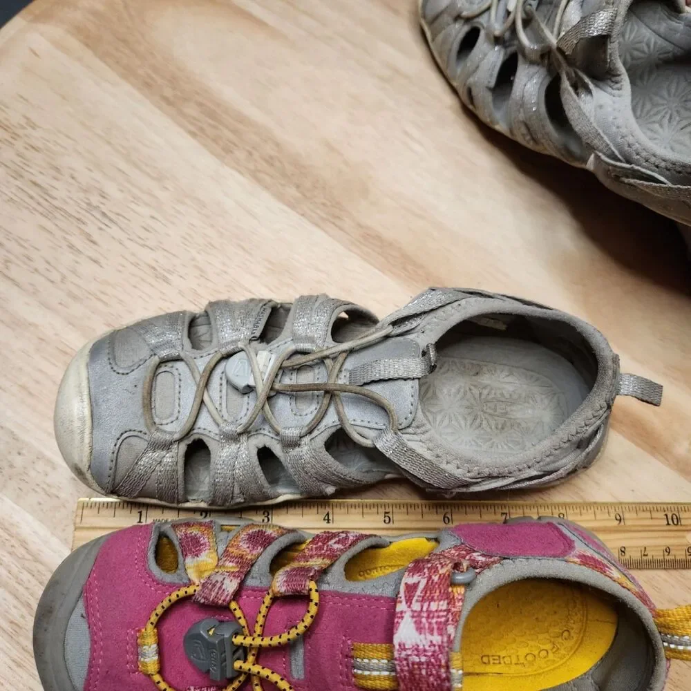 Keen Girls Youth Sandals – Size 2, Lot of 2 Pairs, Waterproof, Play Condition